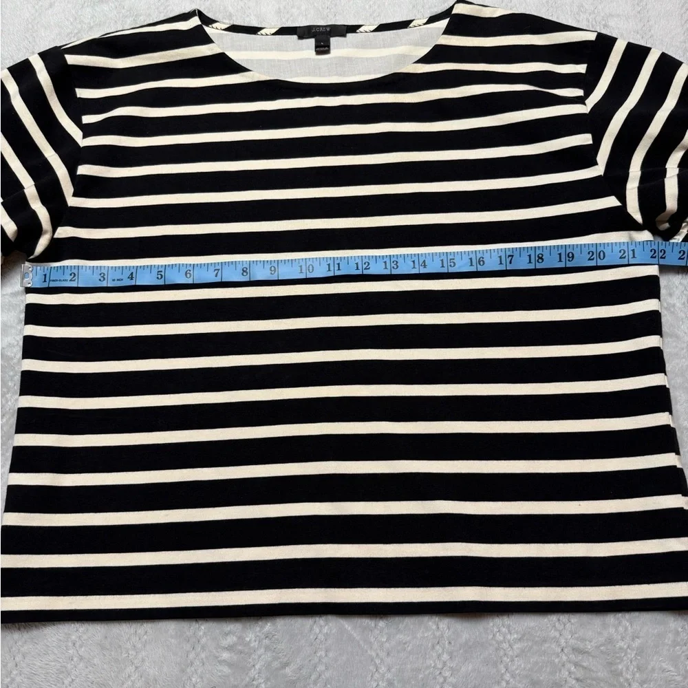JCREW Ruffle Sleeve Tee In Black Cream